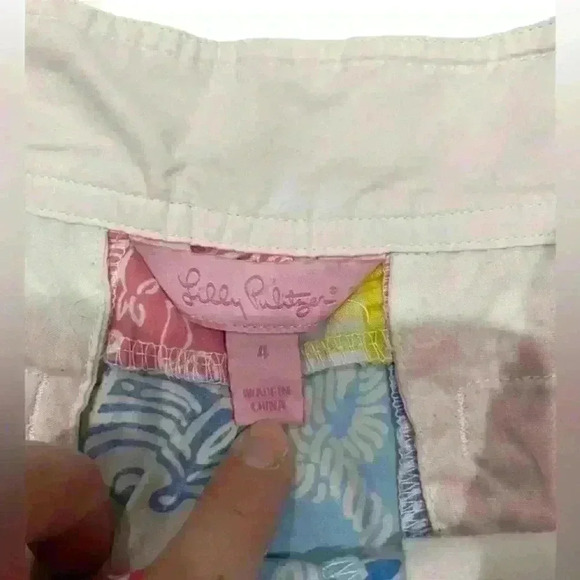 Lilly Pulitzer Floral Embroidered Patchwork‎ Women’s Shorts Size 4 - Picture 10 of 10